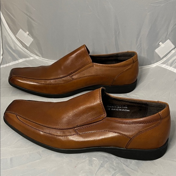 Asher Green Classic Camel Brown Genuine Leather Slip On Loafers - Size 10 main image 14